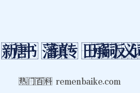 新唐书·藩镇传·田承嗣反义词是什么意思的图片